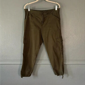 Sanctuary | green | olive | cargo | button waist | cropped | pants | XL